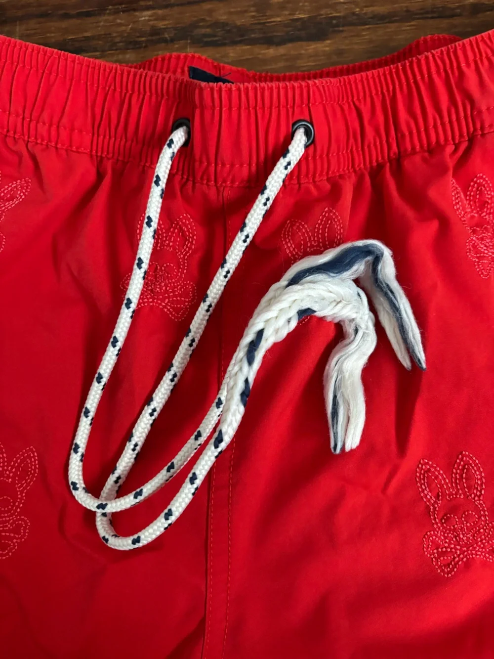 Psycho Bunny Men's Red Swim Trunks with  Drawstring Size XS